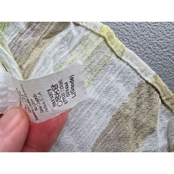 Striped V-Neck Tie-Front Lightweight Blouse L - Picture 3 of 5